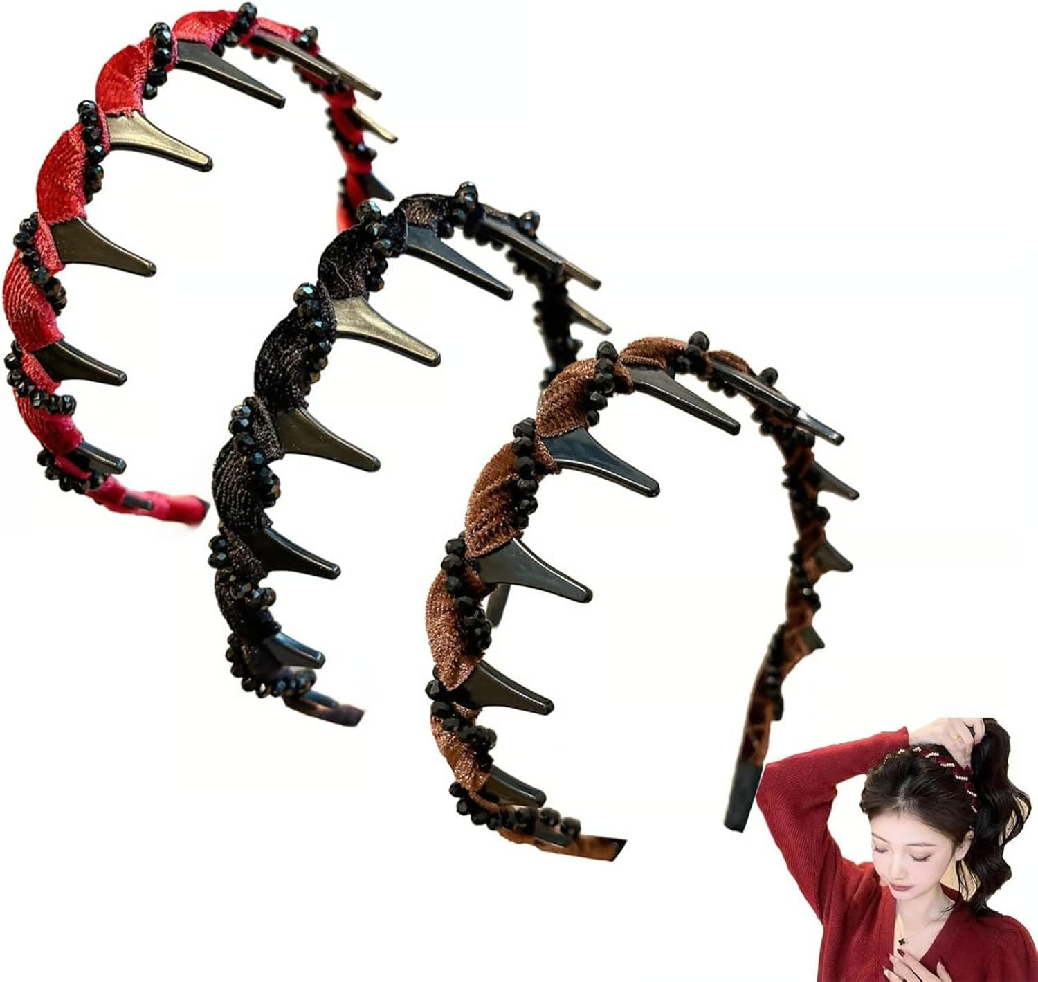 CrownLuxe – Retro Pearl Statement Headband