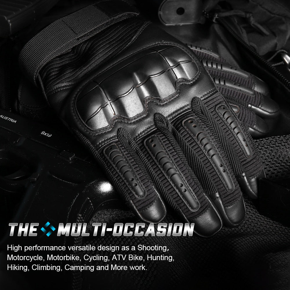 Touch Screen Tactical Gloves PU Leather Full Finger Glove Men