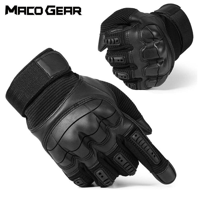 Touch Screen Tactical Gloves PU Leather Full Finger Glove Men