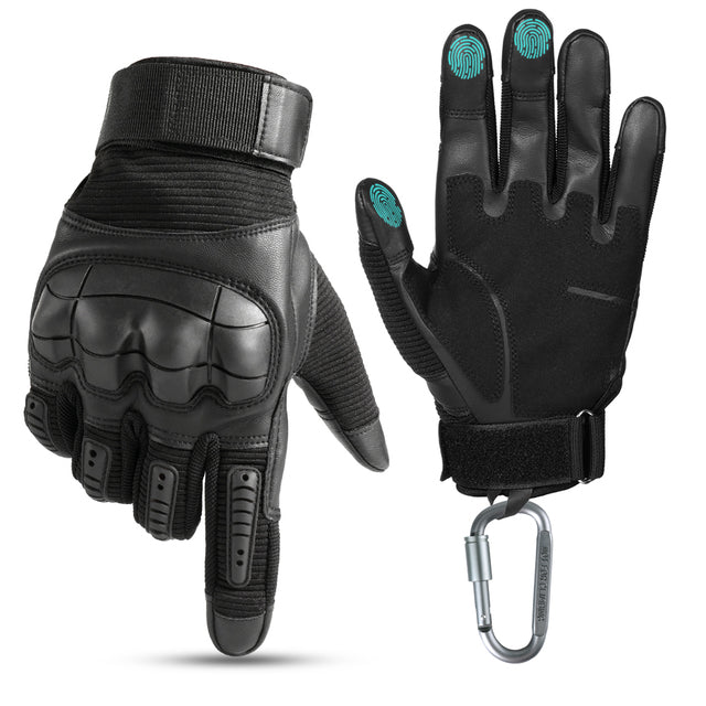 Touch Screen Tactical Gloves PU Leather Full Finger Glove Men