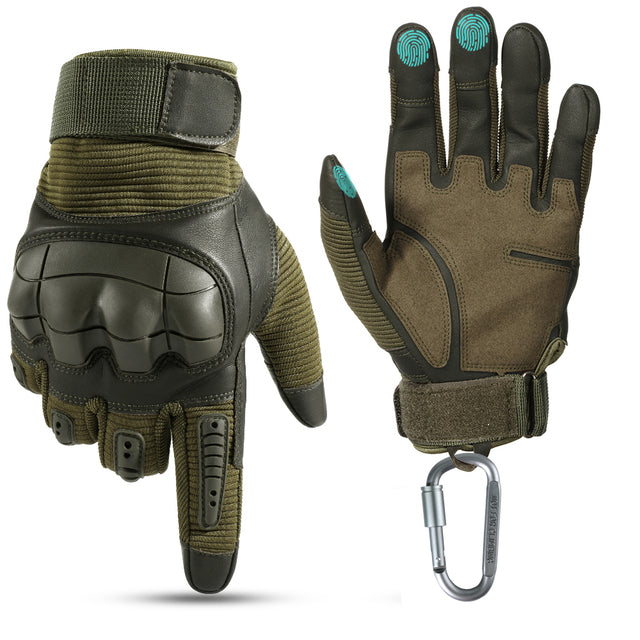 Touch Screen Tactical Gloves PU Leather Full Finger Glove Men