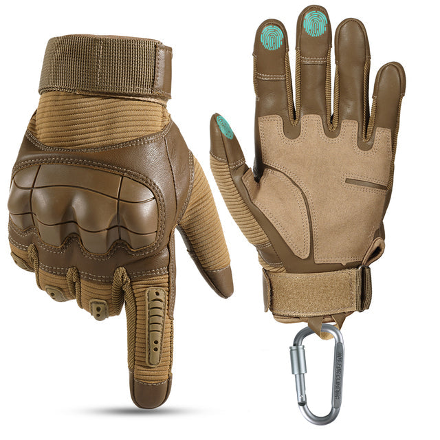 Touch Screen Tactical Gloves PU Leather Full Finger Glove Men